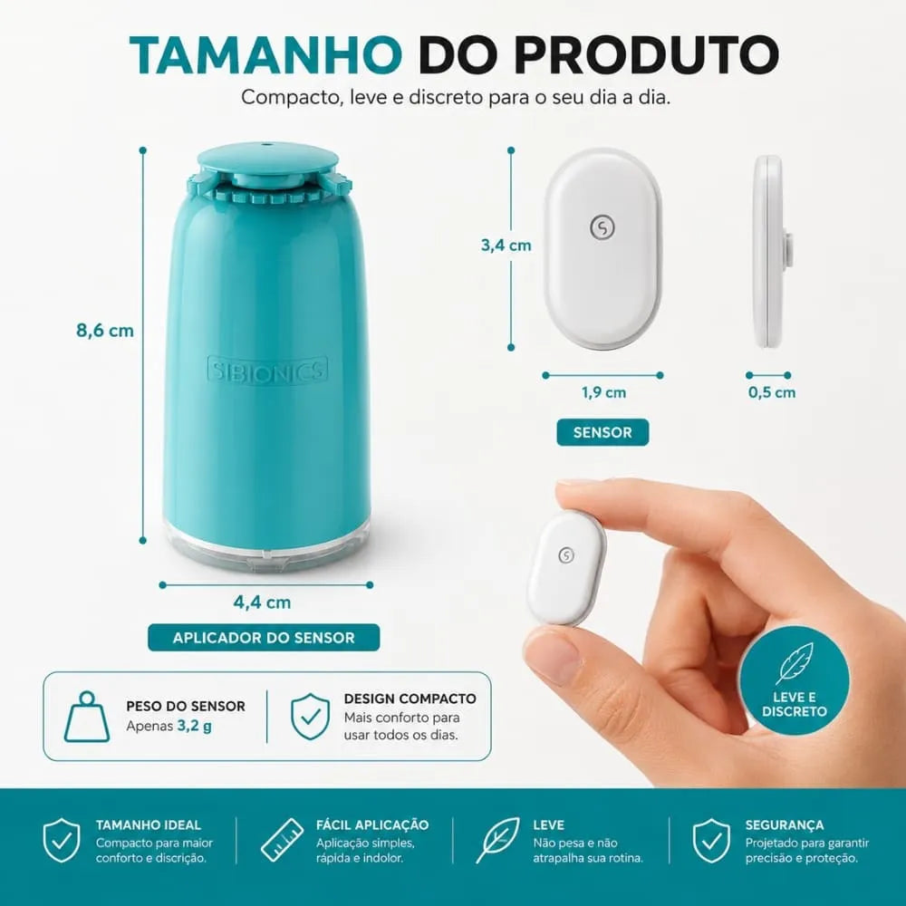 Sensor e Monitor De Glicose SIBIONICS Inteligente GS1
