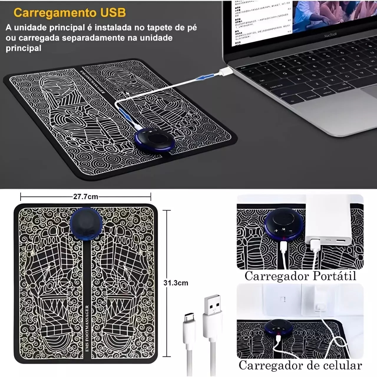 Kit 2 Tapetes Massageadores Para Pés - Massegea e Alivia Dores